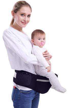 (Navy) - ThreeH Baby Hip Seat Carrier 15mm Sitting Cushion Adjustable Belt Three Pockets Convenient Waist Stool BC27 Navy