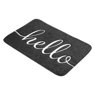 Door Mat Durable Welcome Mat, Low Profile Floor Mat Front Doormat Indoor Outdoor Door Rug Non Slip Rugs for Entryway, Patio, High Traffic Areas (Hello)