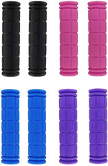 Bicycle Handle Bar Grips DELFINO 4 Pairs Bicycle Handle Bar Grips Mushroom Grips for BMX/MTB/Road Mountain/Boys and Girls Kids Bikes, 4 Colors, Black, Blue, Pink, Purple