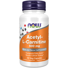 Now Supplements, Acetyl-L Carnitine 500 mg, Amino Acid, 50 Veg Capsules