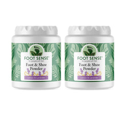Natural Foot and Shoe Odor Eliminator – Talc-Free Shoe Deodorizer and Body Powder Neutralizes Smelly Odors – Long-Lasting, Fast-Acting Foot Powder for Kids and Adults USA- Made by Foot Sense - 2 Pack