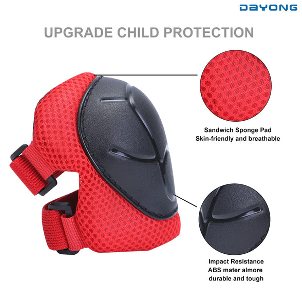 DAYONG Kids Bike Helmet Set,Adjustable Skateboard Helmet with Knee Pads Elbow Pads Wrist Guards for Ages 2-8,Safety Toddler Helmet for Bicycle Scooter Roller Skate