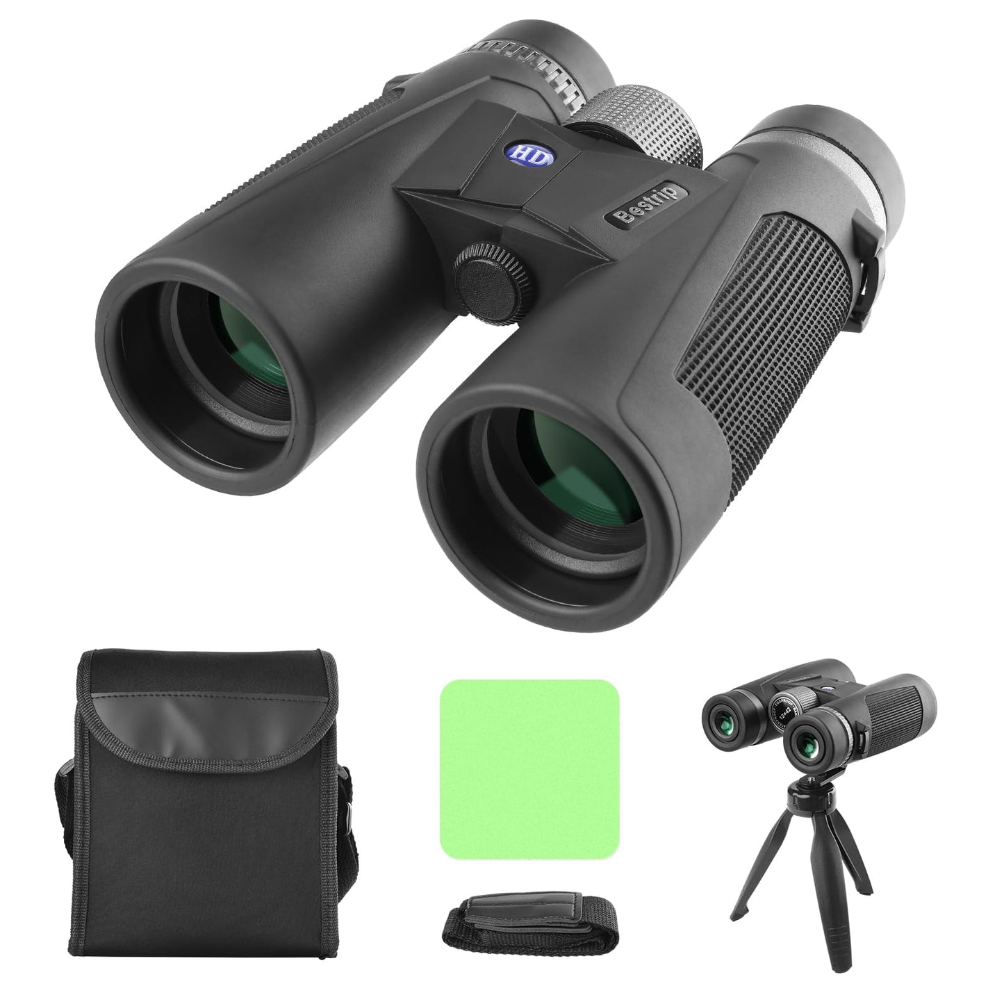 Bestrip 12x42 Binoculars for Adults with Tripod, Compact Waterproof Binoculars for Bird Watching Outdoors Hunting Gifts for Men