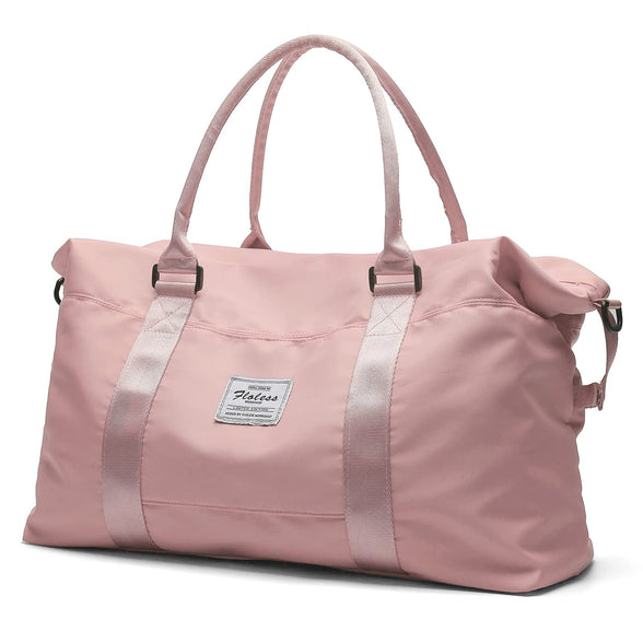 HYC00 Travel Duffel Bag, Sports Tote Gym Bag, Shoulder Weekender Overnight Bag for Women,Pink, A-Pink, Large, Travel Bag