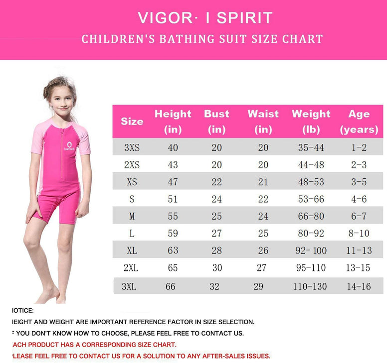 Karrack Girls and Boys One Piece Rash Guard Swimsuit Kid Water Sport Short Swimsuit UPF 50+ Sun Protection Bathing Suits