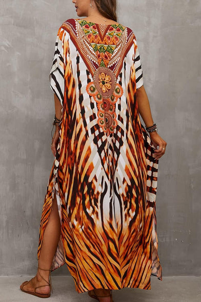 YouKD Wemon's Summer Long Kaftan Bohemian Maxi Kimono Dress Swimsuit Beach Cover Up Robes