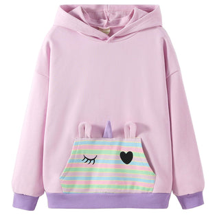 Julerwoo Toddler & Kids Cotton Sweatshirts Girls' Zip-Up Hoodie Dinosaur Unicorn Pullover Shirt Tops 2 Years