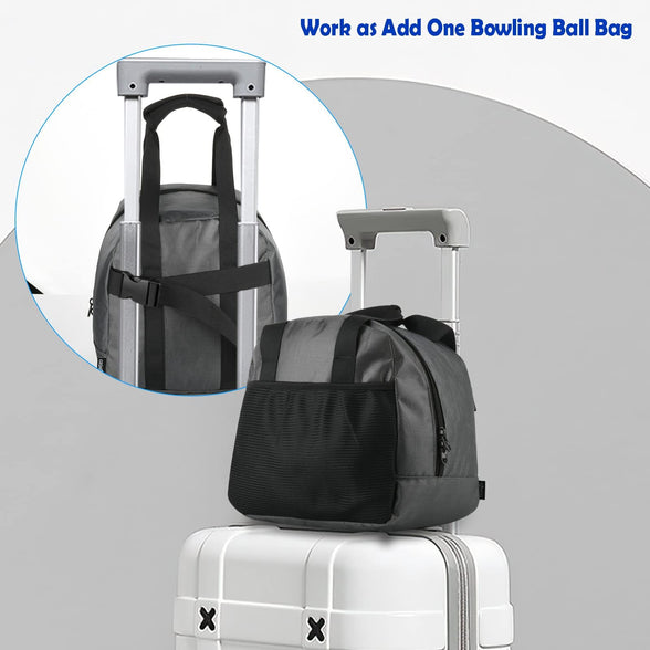 Bowling Ball Tote Bowling Bag with Padded Ball Holder with Large Accessory Pocket Fits as Add One Bowling Ball Bag to Roller Bag Fits Also as Single Pair of Bowling Shoes