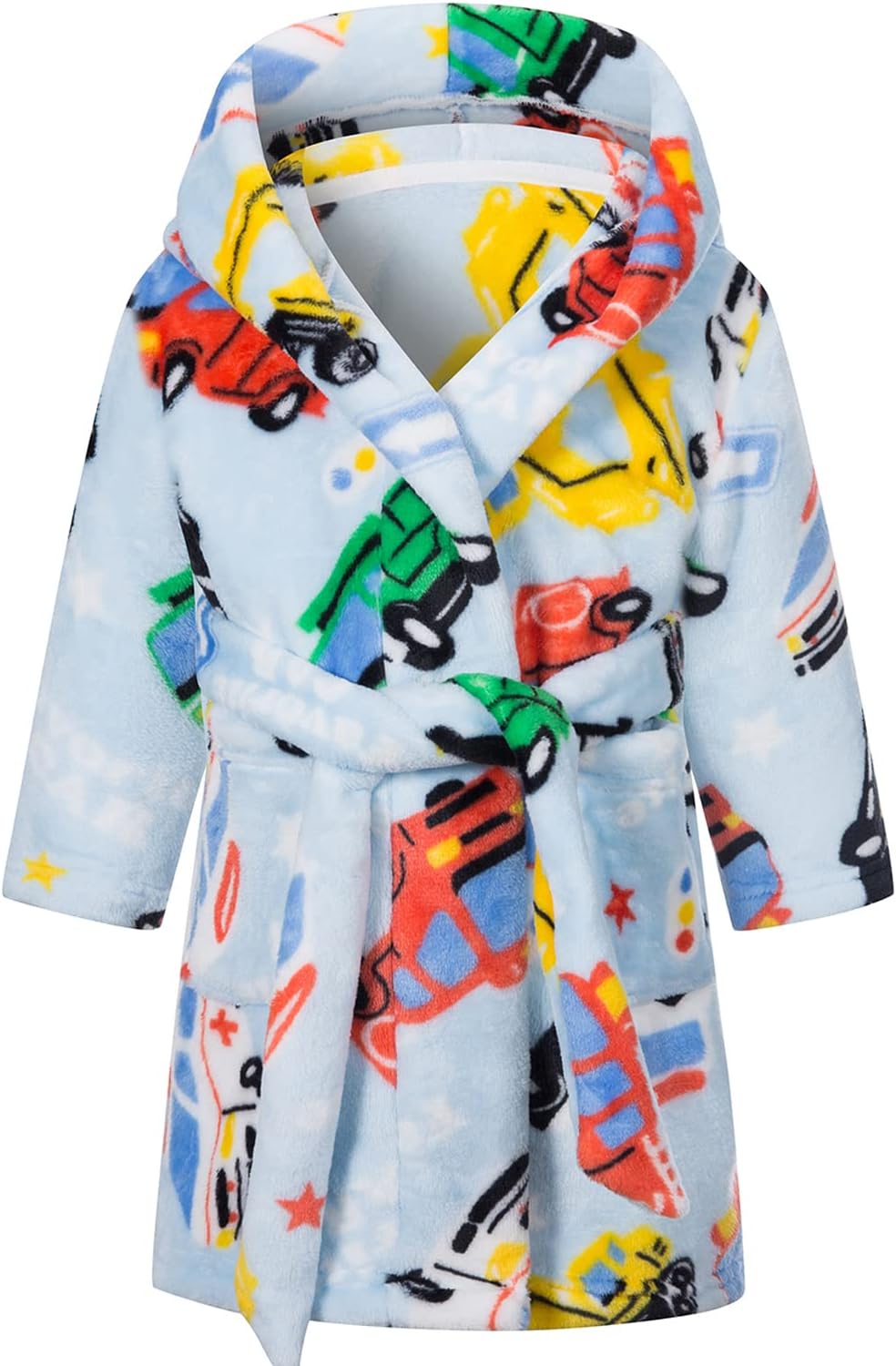 Kids Hooded Bathrobe Girls Soft Plush Hooded Flannel Pajamas Sleepwear Boys Spa Robe