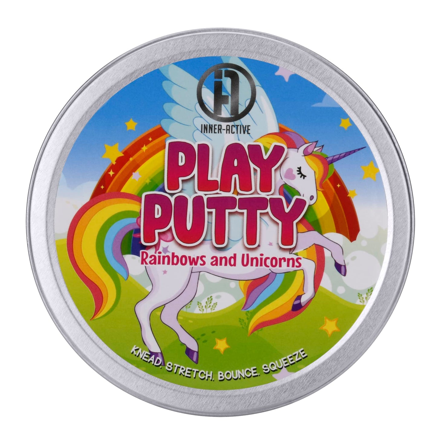 INNER-ACTIVE Play Putty Therapy Putty for Kids with Charms Rainbow and Unicorns Theraputty Soft Resistance, Increase Fine Motor Skills and Finger Strength, Occupational Therapy Sensory Toy