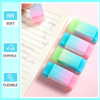 30 Pcs Cute Rubber Erasers, Colored Kawaii Erasers, Pencil Eraser for Kids Drawing Writing Aesthetic Jelly Erasers, Office School Supplies Students Artist Erasers for Drawing, Sketch, Writing
