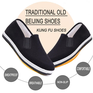 Unisex Chinese Traditional Old Beijing Cloth Kung Fu Shoes Martial Arts Shoes Tai Chi Shoes Canvas Shoes