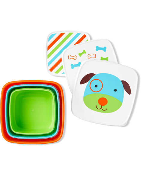 Skip Hop Toddler Zoo Snack Container Box Set, Dog, 3 Pack, 1 Ea