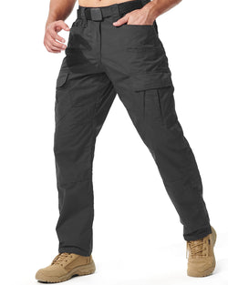 Hebepol Men's Tactical Pants, Lightweight Hiking Work Pants, Water Resistant Ripstop Cargo Pants