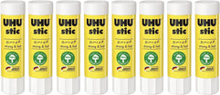 UHU STIC, The Proven Glue Stick - Glues strongly, quickly and permanently, without solvent, 8.2g, Set of 8, White