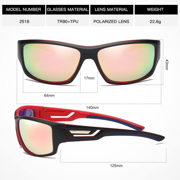 Polarized Sports Sunglasses TR90 Unbreakable Frame for Men Women Running Cycling Fishing Golf Baseball