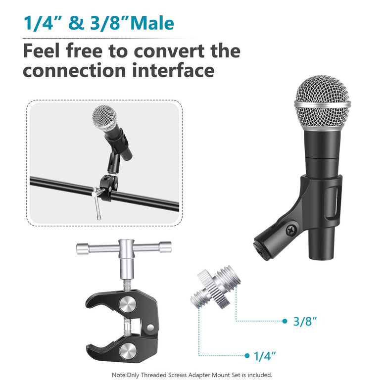 Neewer Camera Screw Kit, 16 Pieces Tripod Screw Adapter Converter Spigot Screw Mount Pack (1/4" to 1/4", 1/4" to 3/8", Female to Male, Male to Male, etc) for Camera/Tripod/Flash/Stand/Mic/Rig/Cage