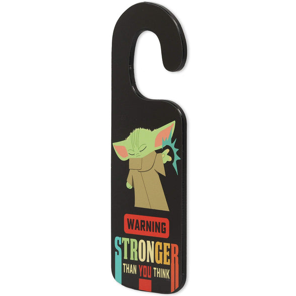 Open Road Brands Disney Star Wars: The Mandalorian Baby Yoda Double Sided Reversible Door Hanger - Do Not Wake The Child and Stronger Than You Think