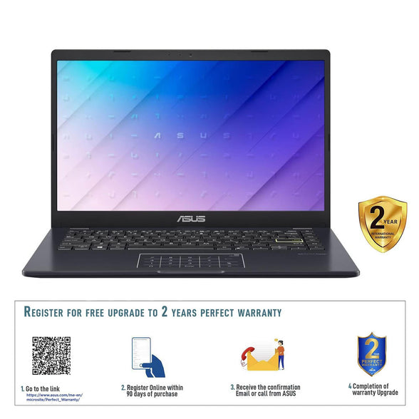 ASUS Laptop E410MA-BV1920W (Peacock Blue) Slim Laptop, N4020 4GB 256GB PCIE G3 SSD, Intel UMA, WIN11 HOME S, 14.0 inch HD 1366X768 16:9, Eng-Arb-KB