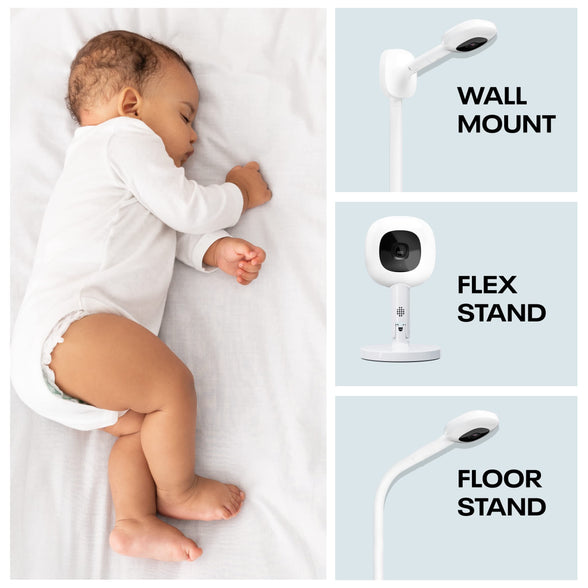 Nanit Pro Smart Baby Monitor & Wall Mount – Wi-Fi HD Video Camera, Sleep Coach and Breathing Motion Tracker, 2-Way Audio, Sound and Motion Alerts, Nightlight and Night Vision, Includes Breathing Band