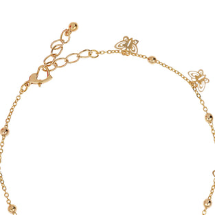 Alwan Gold Plated Anklet with Butterflies for Women - EE3807_G