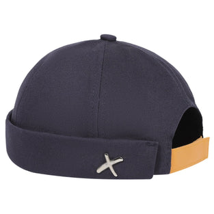 ZAZUZU Men Hats, Spring Solid Color Hat Men's Cap Women's Cap Metal Letter Accessories Retro Adjustable Cotton (Color : Hortel�)