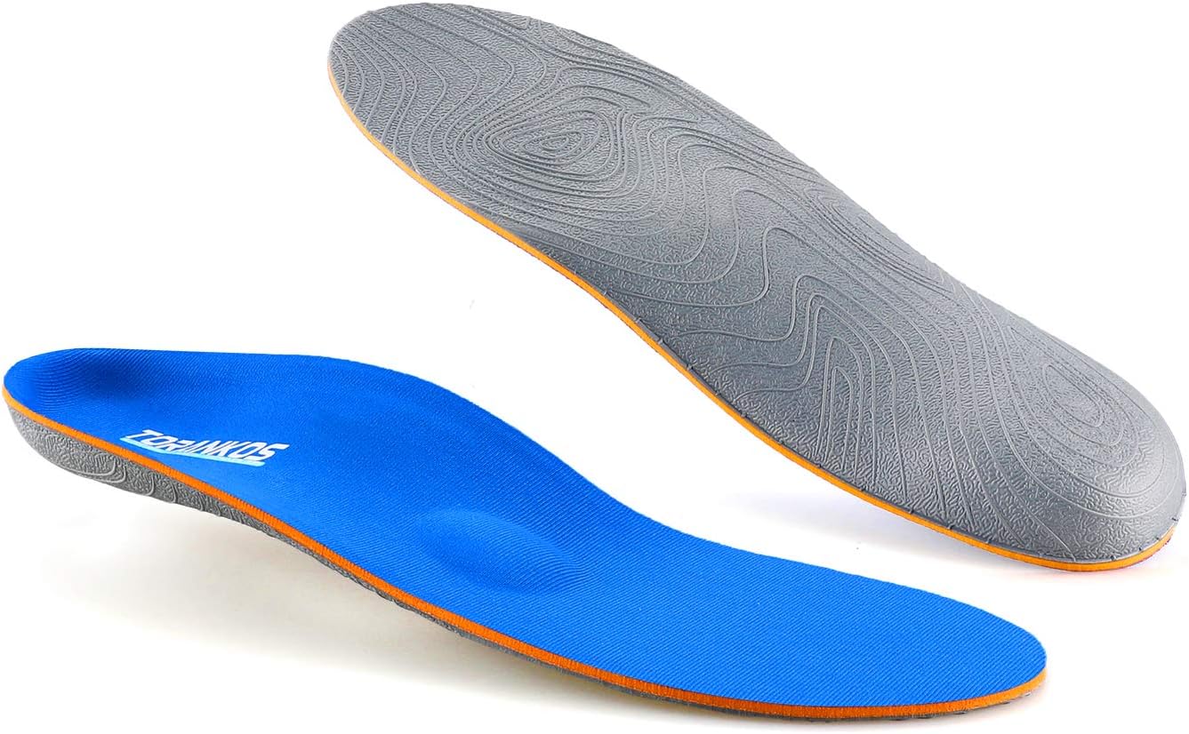 Full Length Metatarsal Arch Support Shock Absorption Orthotic Unisex Insoles for Flat Feet,Plantar Fasciitis,Relieve Foot Soreness,Suitable Athletic,Work Shoes(Size:UK-6,Length:9.87",Blue)