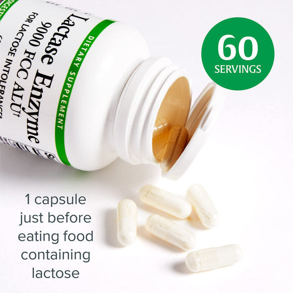 Natural Factors Lactase Enzyme 9000 Fcc Alu 60 Capsules