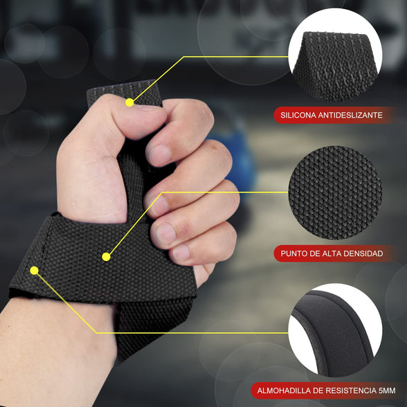 Lifting Straps Deadlift Gym Wrist Straps Weightlifting with Neoprene Cushioned Wrist Padded and Anti-Skid Silicone - for Weightlifting, Bodybuilding, Xfit, Strength Training