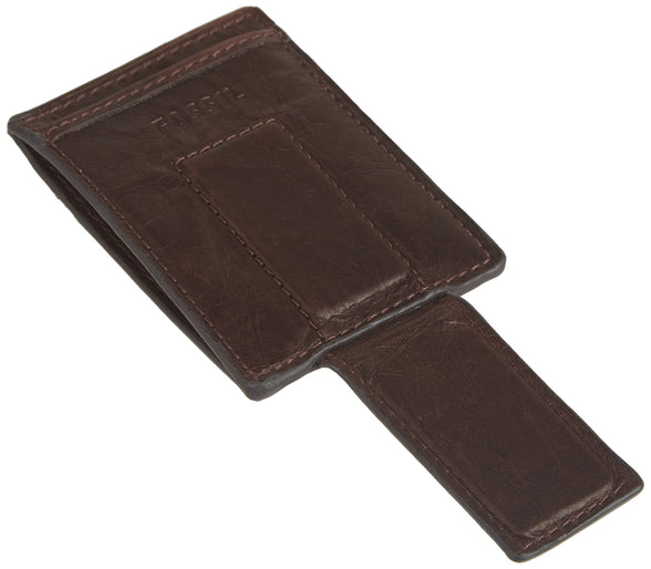 Fossil Men's Quinn Leather Magnetic Card Case Wallet