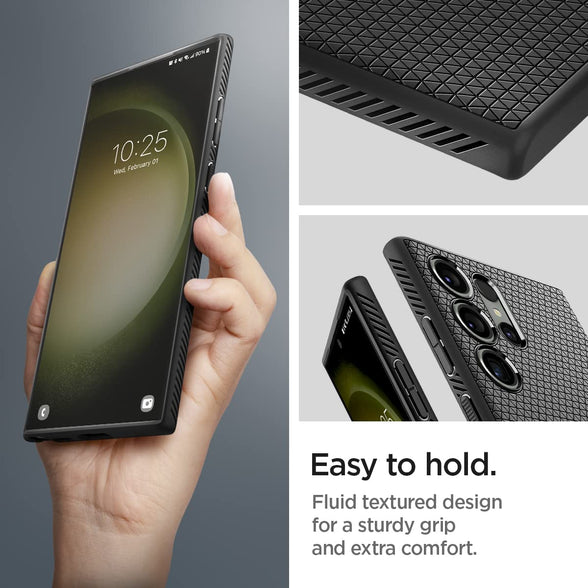 Spigen Liquid Air designed for Samsung Galaxy S23 ULTRA case cover (2023) - Matte Black