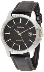 Casio men's black dial leather analog watch - mtp-v004l-1audf