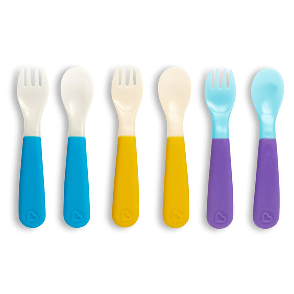 Munchkin Colorreveal Color Changing Toddler Forks & Spoons, 6 Pack