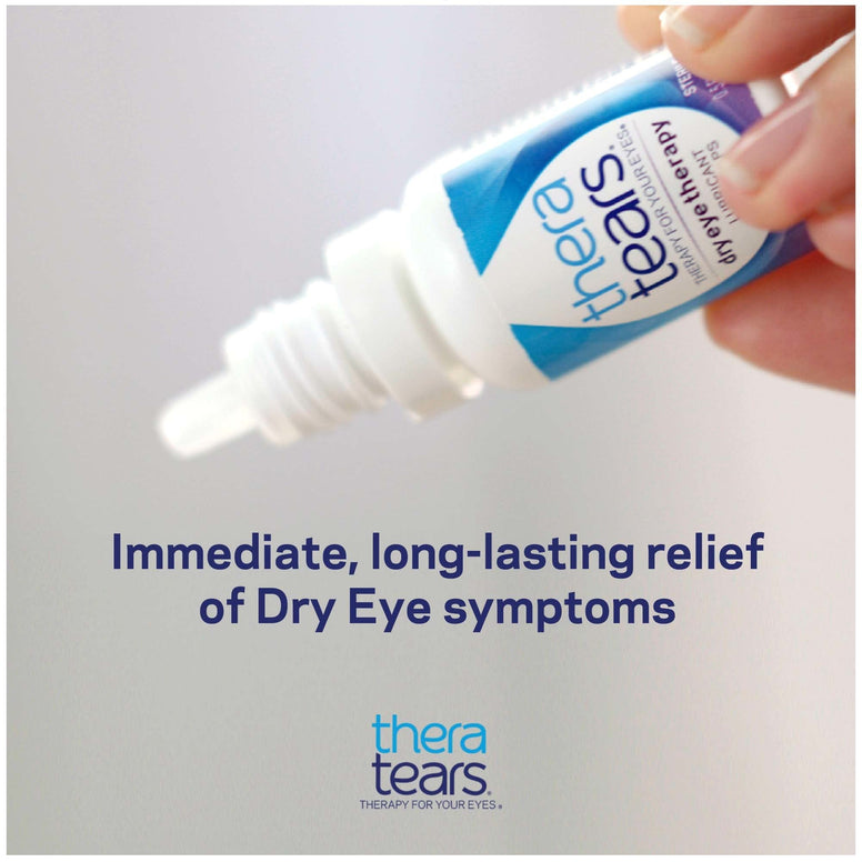 TheraTears Eye Drops for Dry Eyes, Dry Eye Therapy Lubricant Eyedrops, Provides Long Lasting Relief, 15 mL, 0.5 Fl Oz (Pack of 1)