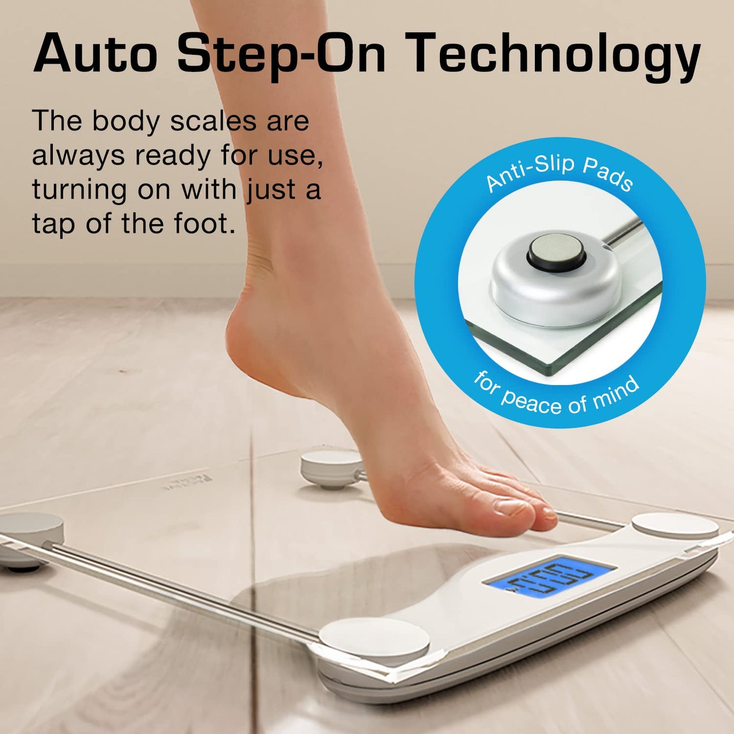 Active Era Weight Scale - Ultra Slim Digital Bathroom Scales for Body Weight with High Precision Sensors and Tempered Glass (Stone/kgs/lbs)