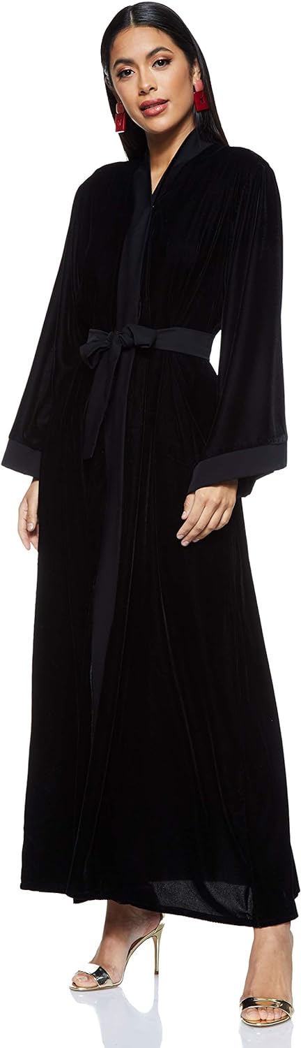 Nukhbaa Womens Abaya Made With Fine Fabric, Comes With Matching Hijab AJ117A Abaya (pack of 5)