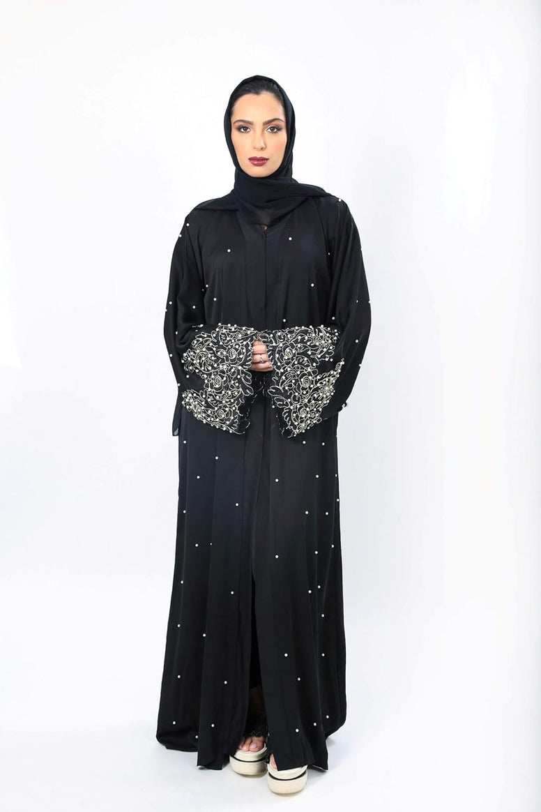 Nukhbaa Womens Premium Abaya Button Down AJ1146A Button Down (pack of 1)