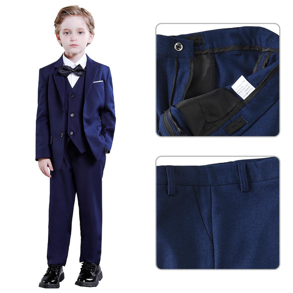 Boys Suit Toddler Tuxedo Kids Suits for Boys Dress Clothes Vest and Pants Set with Tie 2y