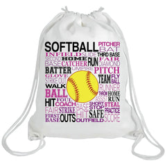 LEVLO Softball Typography Canvas Tote Bag Softball Player Inspired Gift Softball Team Shoulder Bag For Softball Lover