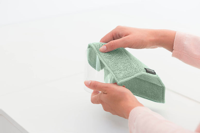 Brabantia SinkSide Microfibre Cleaning Pads, 16 x 22 cm, Set of 3 - Jade Green