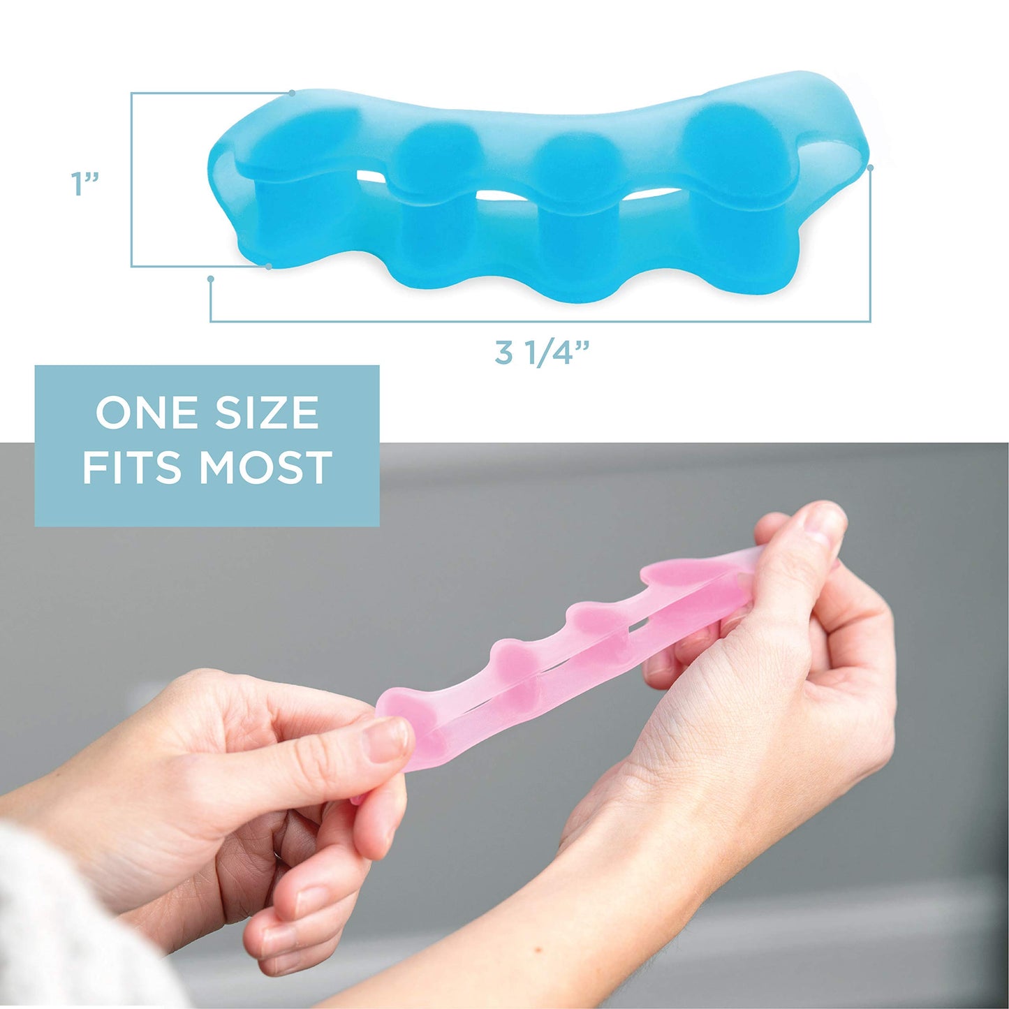 KASTWAVE Toe Separators for Overlapping Toes and Restore Crooked Toes to Their Original Shape, Correct Bunions, Toe Spacers Toe Straightener Toe Stretcher Hammer Toes - Universal Size, 4 Pair
