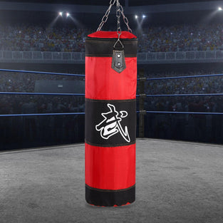 FEIP Empty Punching Bag, Durable Fitness Sandbags Punching Bag Boxing Hanging Punching Bag Empty for Kickboxing for Training for Home for Gym(red, 80cm)