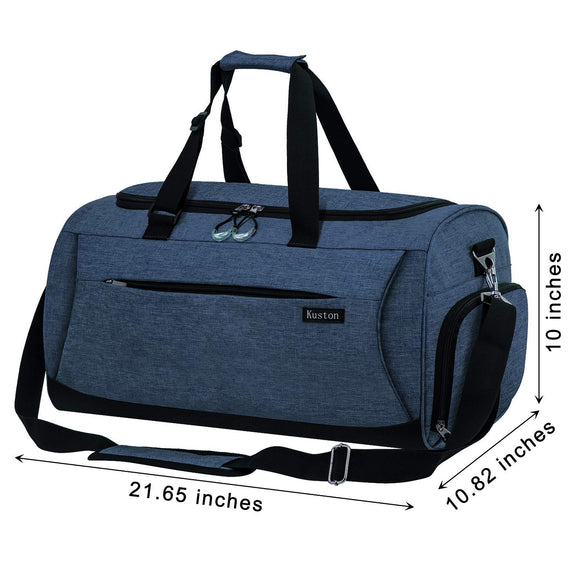 Kuston Sports Gym Bag with Shoes Compartment &Wet Pocket Gym Duffel Bag Overnight Bag for Men and Women