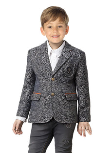 2024 Boys Blazer Tweed Dress Suit Jacket Slim Fit Sport Coat Kids Formal Wear for Family Holiday Outfits 6y