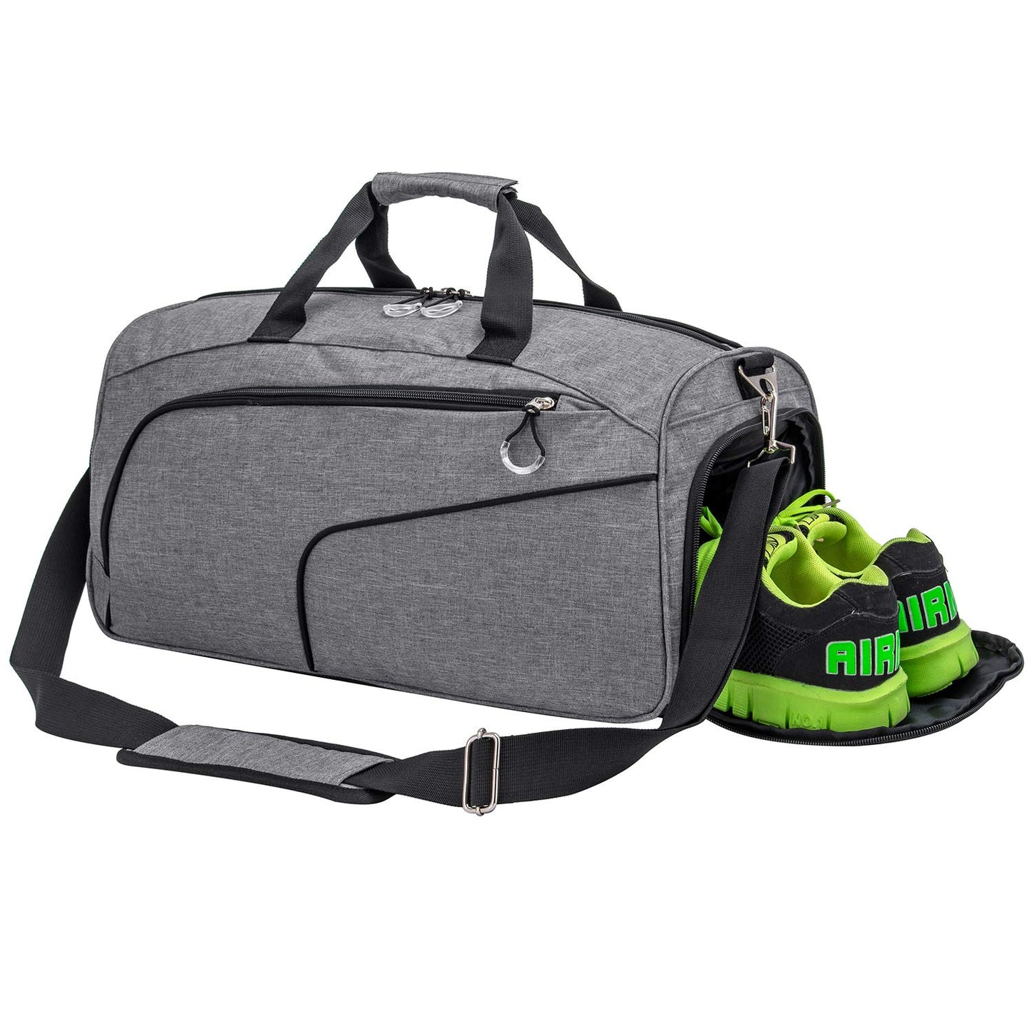 Kuston Sports Gym Bag with Shoes Compartment &Wet Pocket Gym Duffel Bag Overnight Bag for Men and Women