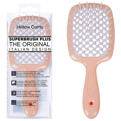 KOCANPA Detangling Hair Brush Hollow out Massage Ventilation Styling Comb for Curly Wet Thick and Tangled Hair(Orange&White)
