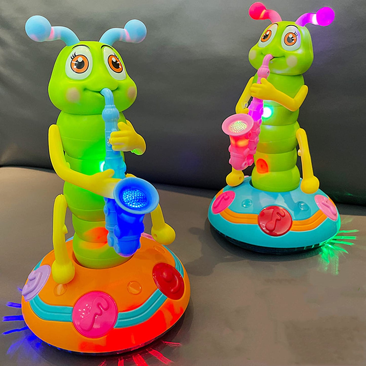 AM ANNA Dancing Baby Toys 6 to 12 Months, Musical, Light up, Spinning,Swing,Dance and Go Caterpillar Baby Toys, Interactive Light-up Gifts Baby Boy Toys for 1 2 3 4 5 Year Old Girls Kids (Caterpillar)