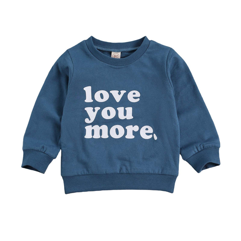 Toddler Baby Boy Girl Valentine 's Day Sweatshirt Love You More Pullover Tops Casual Unisex Baby Clothes   6-12  Months