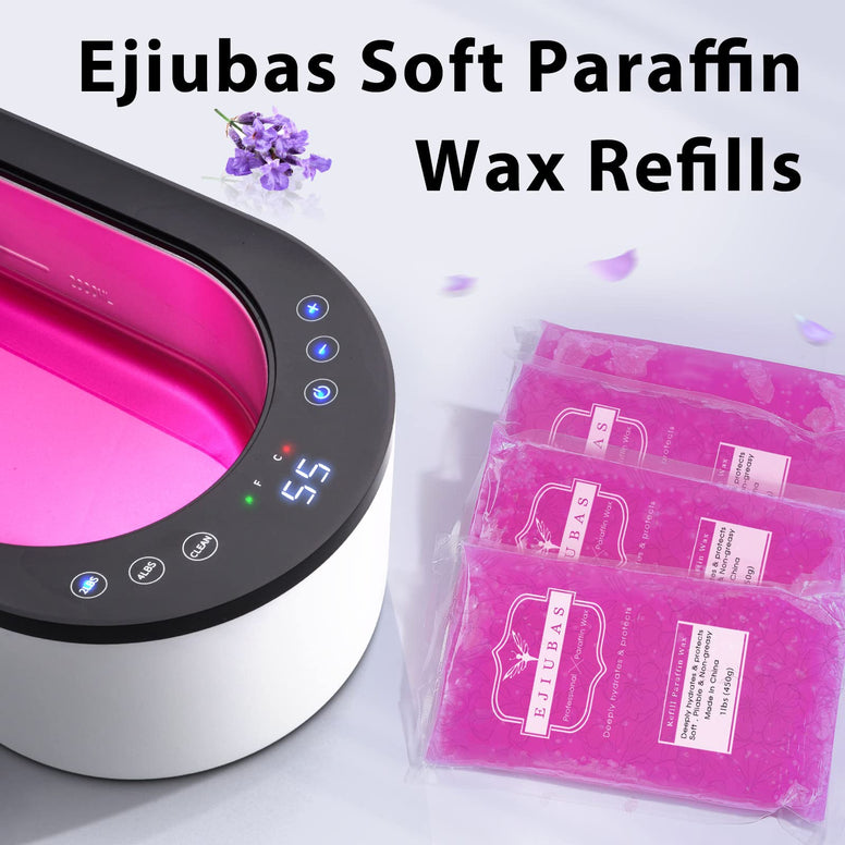 Paraffin Wax Refills 4 lbs - Ejiubas Lavender Paraffin Wax Blocks for Paraffin Bath Machine,Paraffin Wax for Hand and Feet, Relieve Arthitis Pain and Stiff Muscles Deep Hydration Family Christmas Gift