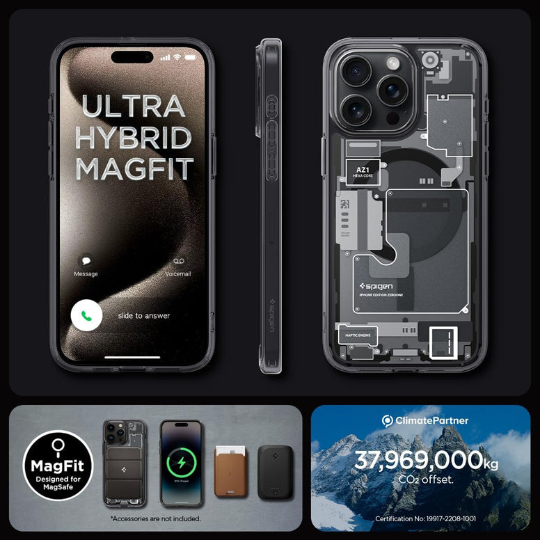 Spigen Ultra Hybrid MagFit designed for iPhone 15 Pro Max case cover compatible with MagSafe (2023) - Zero One